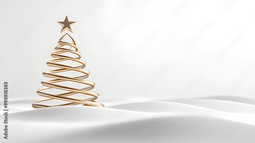 Gold tree with a star on top is the focal point of this image Gold tree with a star on top is the focal point of this image