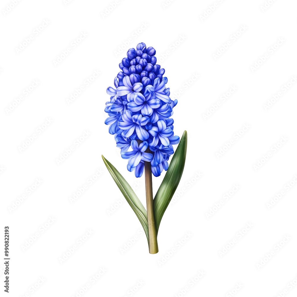 Fototapeta premium Blue Hyacinth Flower Isolated on White Background