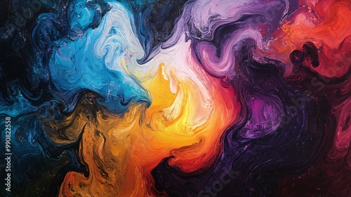 Abstract, swirling colors creating a sense of depth