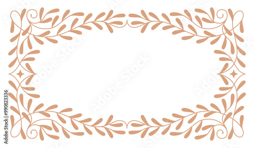 Vector design element and illustration in simple linear style - boho arch logo design element and frame for social media stories and posts, square border with ornament and copy space for text
