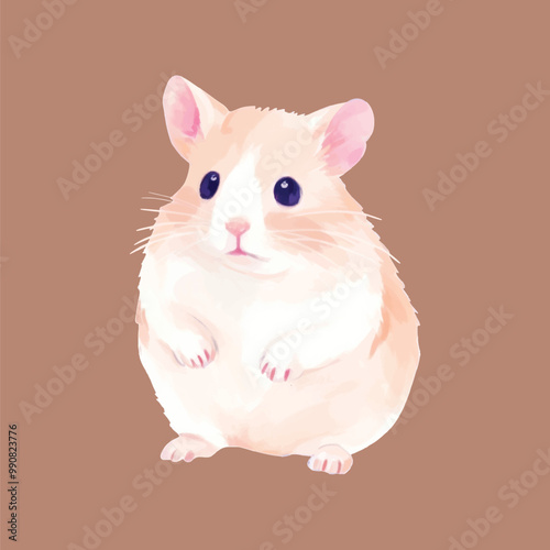 Cute hamster digital illustration
