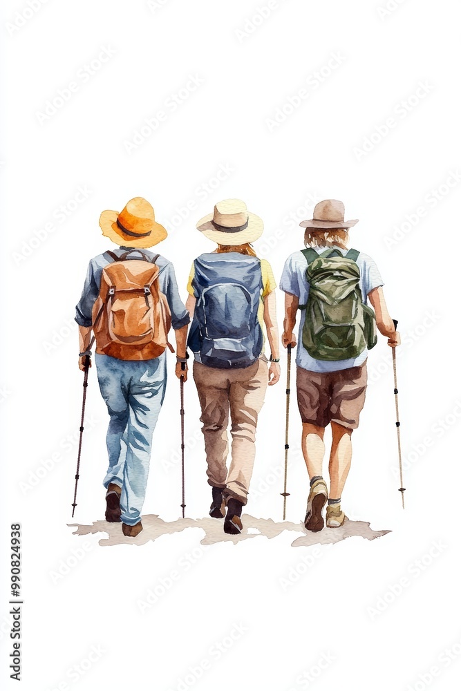 A group of friends hiking through the mountains, enjoying the fresh air and sunshine on a Sunday, Sunday adventure, outdoor happiness A group of friends hiking through the mountains, enjoying the fresh air and sunshine on a Sunday, Sunday adventure, outdoor happiness