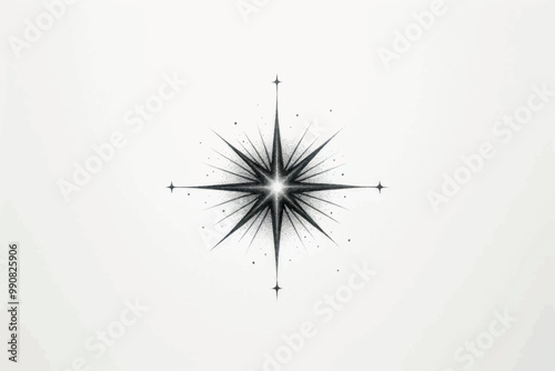 Elegant geometric starburst tattoo