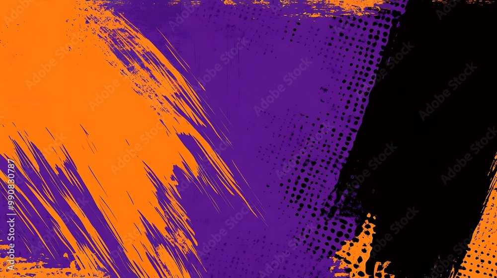 Abstract background with orange, purple and black brush strokes. Abstract background with orange, purple and black brush strokes.