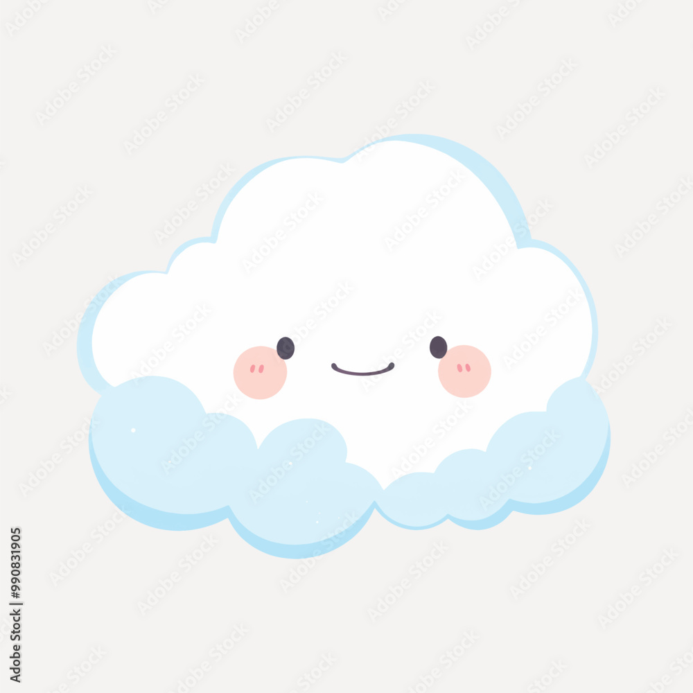 Cute smiling cloud illustration Cute smiling cloud illustration