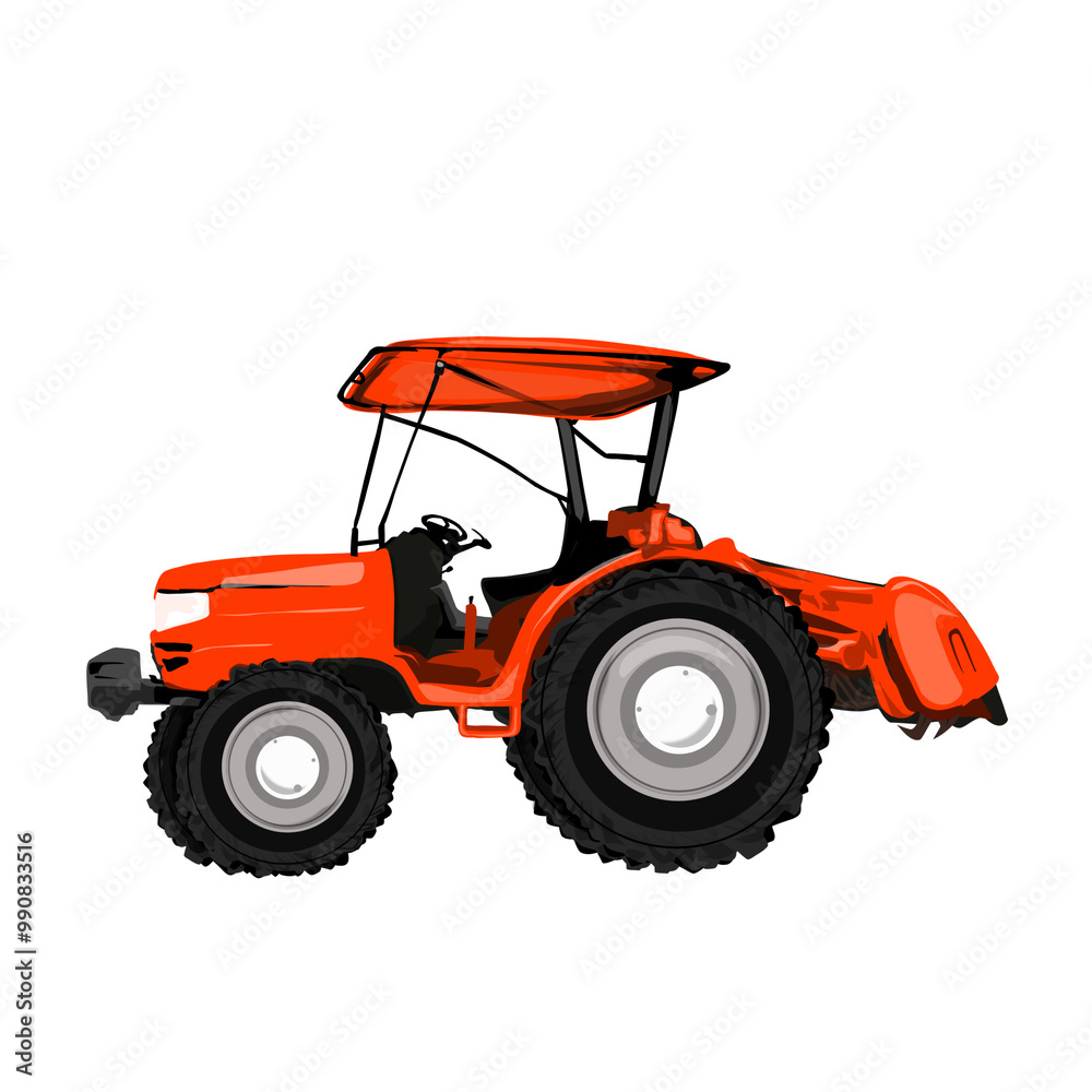 a tractor plowing machine with no background a tractor plowing machine with no background