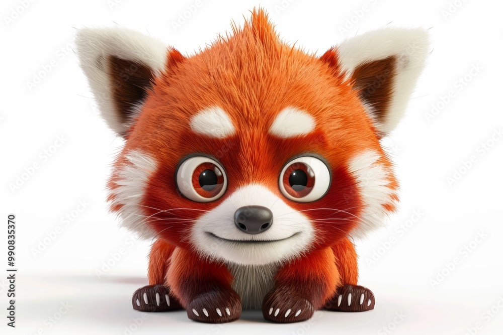 Cute cartoon red panda illustration
