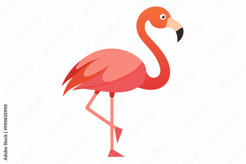 Obraz premium Flamingo Bird vector art and illustration