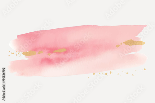 Elegant pink watercolor brush stroke