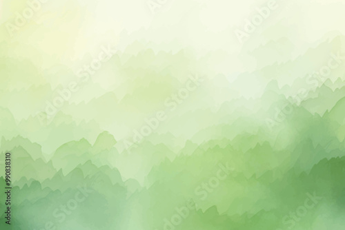 Serene watercolor green forest landscape
