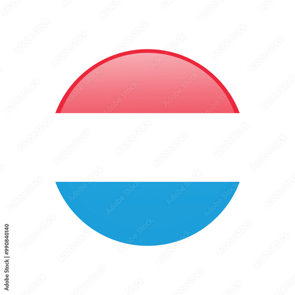 Flag Circle Icon of Luxembourg Isolated on White Background. Vector Illustration Flag Circle Icon of Luxembourg Isolated on White Background. Vector Illustration