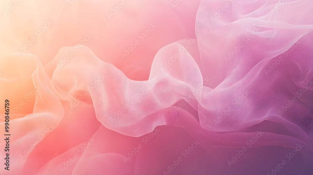 Obraz premium Serene Pink Aura Radiating Outward with Soft Gradients and Calming Atmosphere This digital creates a gentle tranquil and warm ambiance evoking feelings of harmony and relaxation