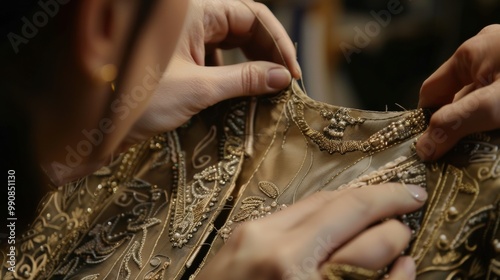 Meticulous Craftsmanship in Fashion Design photo