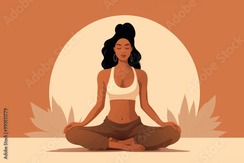 Serene meditation under warm sun