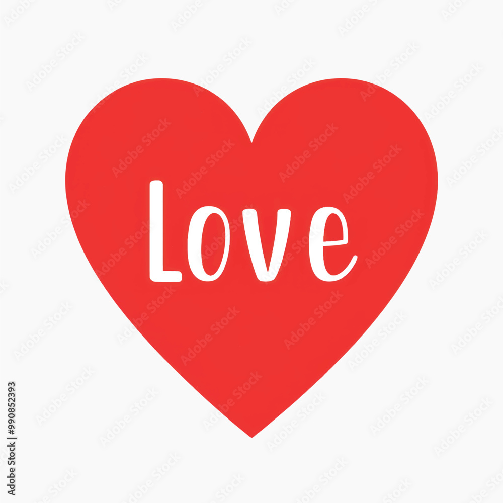 Red heart with love text Red heart with love text