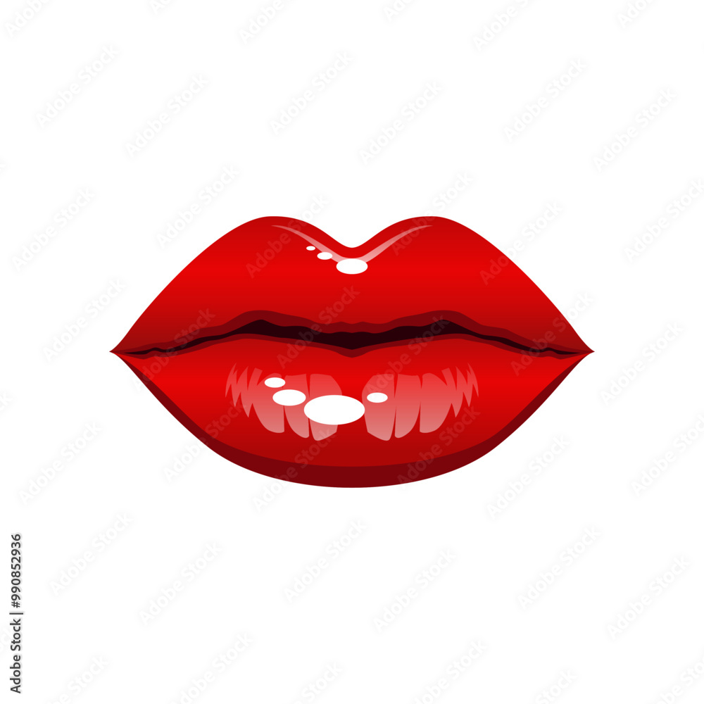 Glossy red lips illustration Glossy red lips illustration
