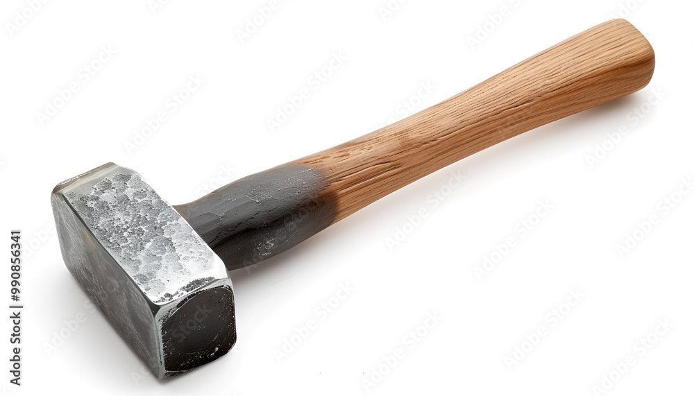 New hammer with rubber handle isolated on white New hammer with rubber handle isolated on white