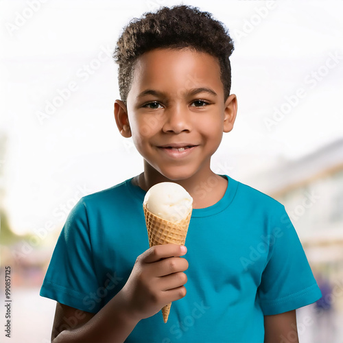 child eating ice cream  photo