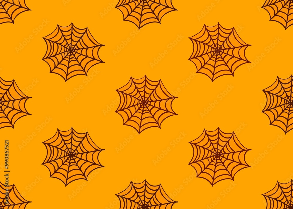 Spider web pattern. Seamless pattern with web. A picture with a web on a yellow background. Spider web pattern. Seamless pattern with web. A picture with a web on a yellow background.