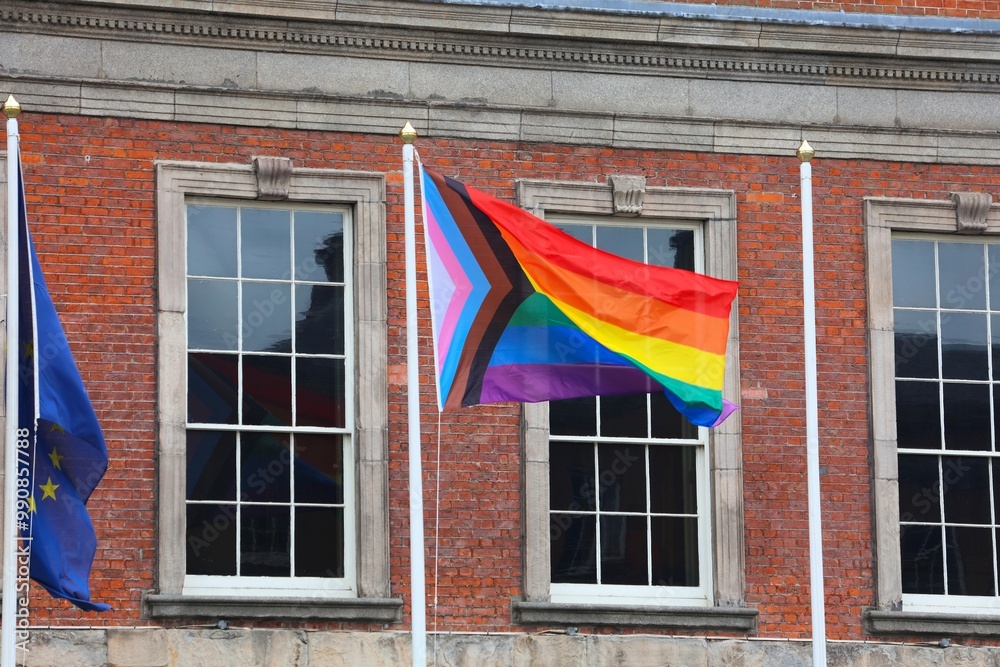 Obraz premium LGBTQ rainbow flag in Dublin, Ireland