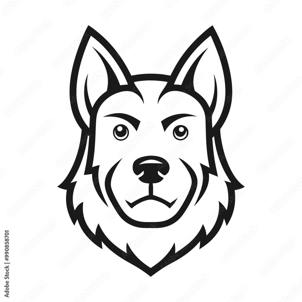 Dog head logo line art Dog head logo line art
