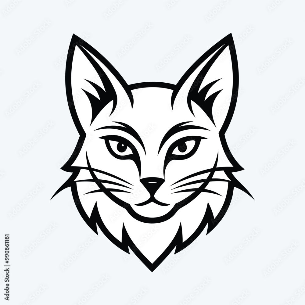 Obraz premium Cat logo vector line art