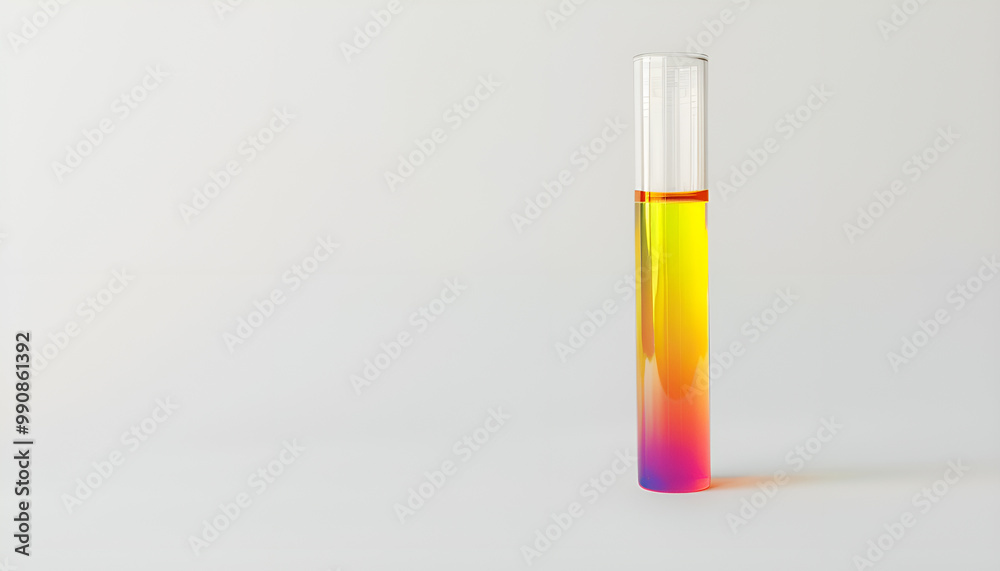 Test tube with color liquid on white background. Solution chemistry Test tube with color liquid on white background. Solution chemistry