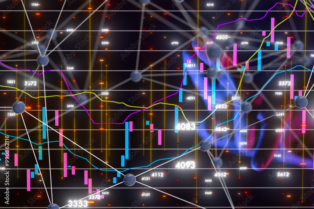 Fototapeta premium stock market graph business digital