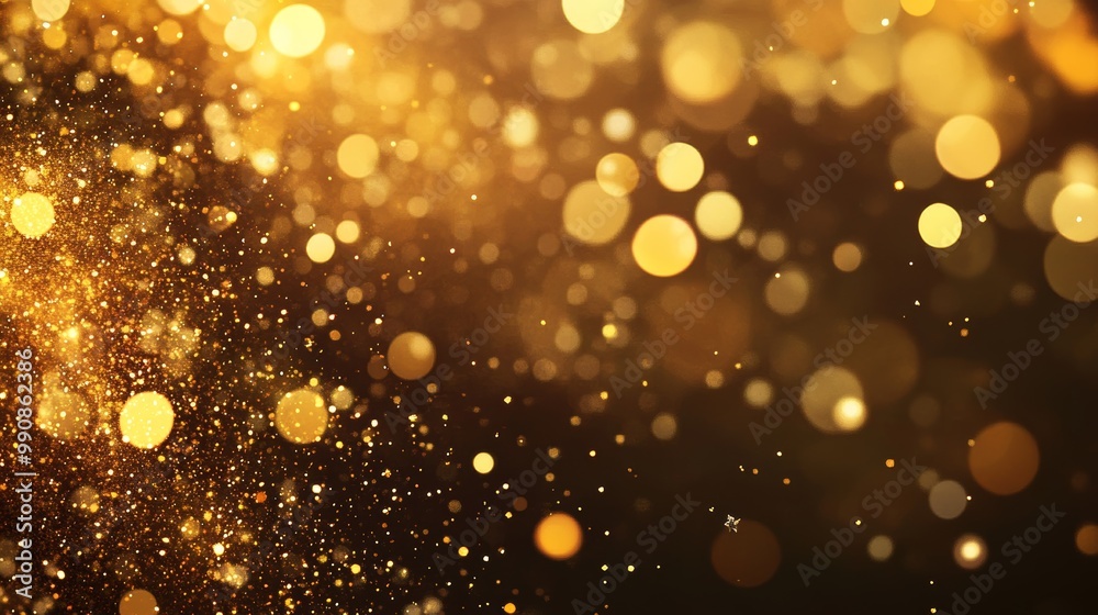 Festive Golden Bokeh Background with Shimmering Lights Sparkles for Holiday Celebration Festive Golden Bokeh Background with Shimmering Lights Sparkles for Holiday Celebration