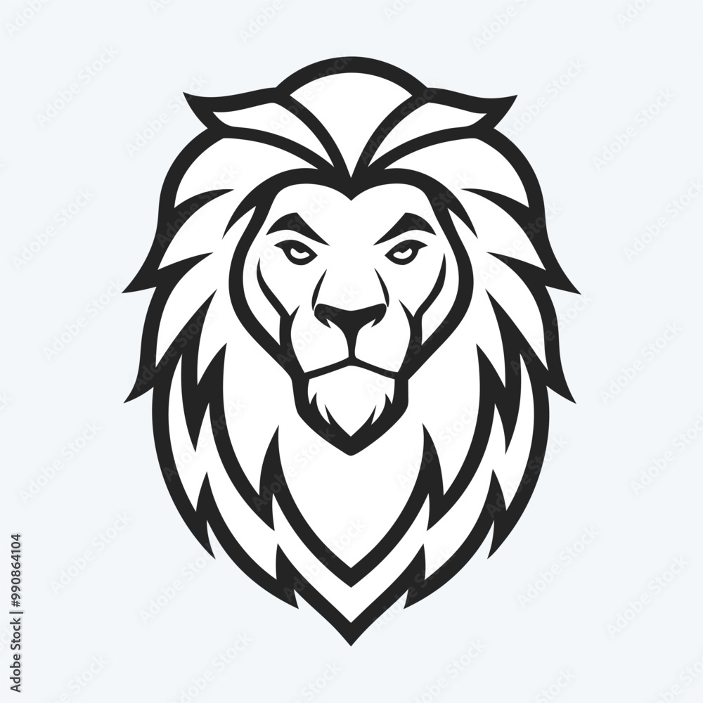 Fototapeta premium Lion head line art