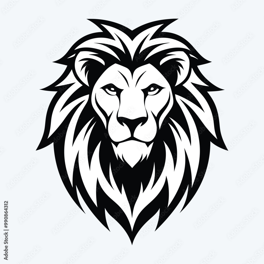 Fototapeta premium Lion head line art 