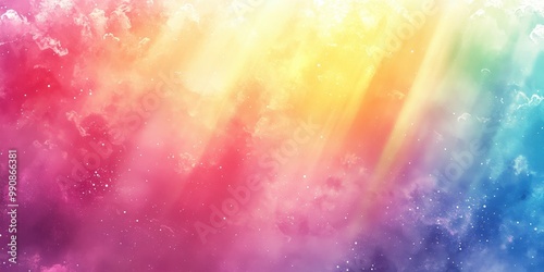 Vibrant Gradient Rainbow Background with Soft Clouds