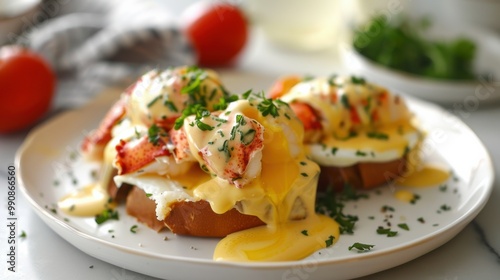 Indulgent Lobster Eggs Benedict Delight