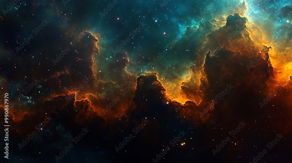 Space Galaxy Night Sky With Cosmic Clouds ,Universe science astronomy. Illustration Background