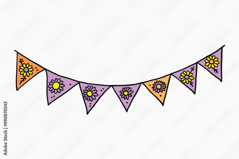 Obraz premium Colorful floral bunting decoration