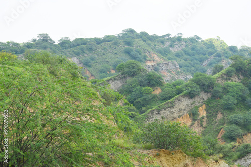 fantastic landscape scene with mountain, Mountain landscape, Rocks hills and brush fill the wilderness land, landscape scenery, beautiful big mountain views in chakwal, Panjab, Pakistan