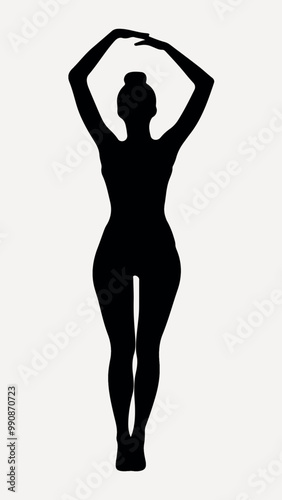 Elegant dancer silhouette pose
