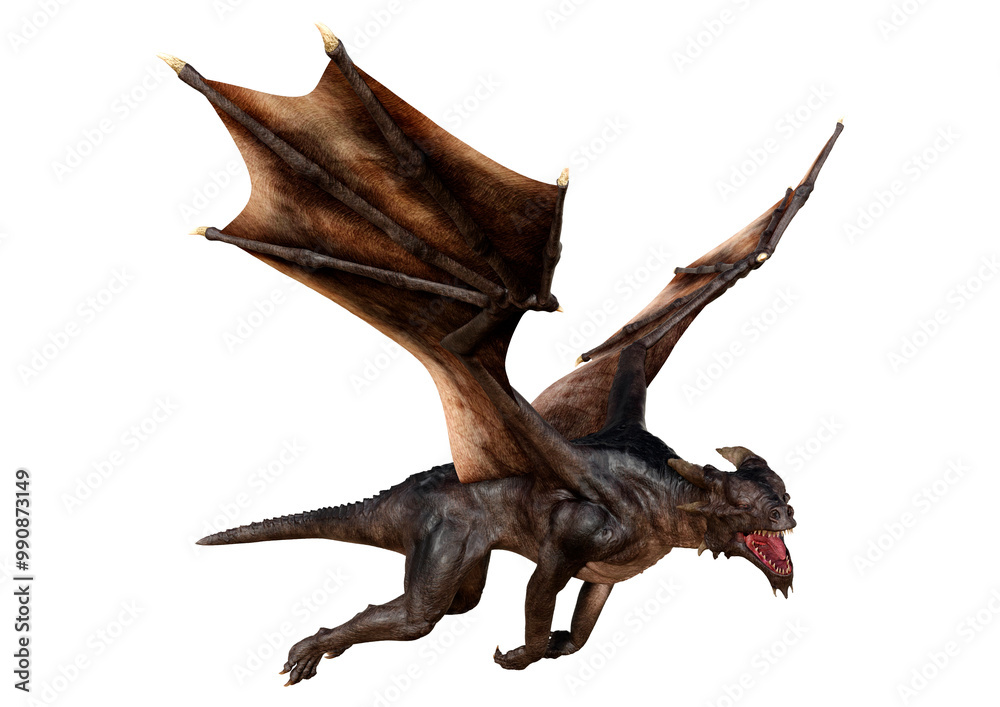 3D Rendering Fairy Tale Dragon on White 3D Rendering Fairy Tale Dragon on White