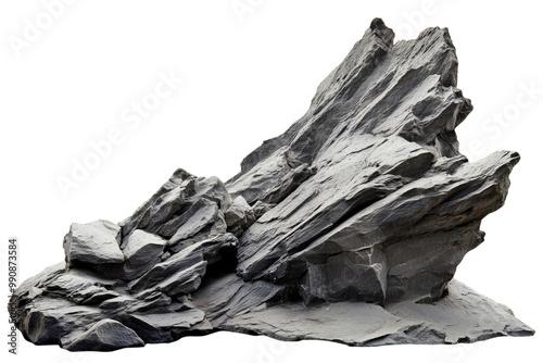 Sharp Gray Rock Structure - Isolated on White Transparent Background, PNG 