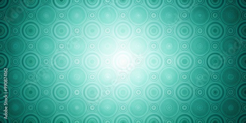 A soothing ocean-inspired teal backdrop features a gradient light effect with intricate, swirling circular designs and