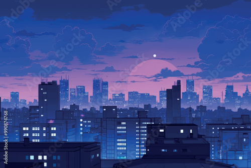 Cityscape buildings urban sky