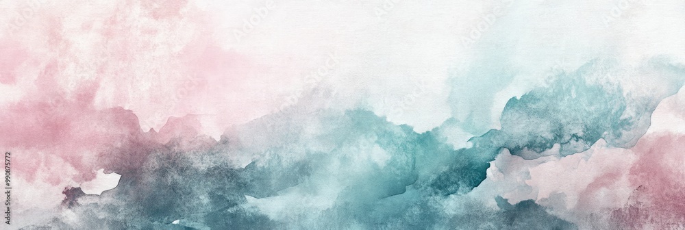 Obraz premium Dreamlike watercolor texture with soft blends of pastel tones and flowing brushstrokes