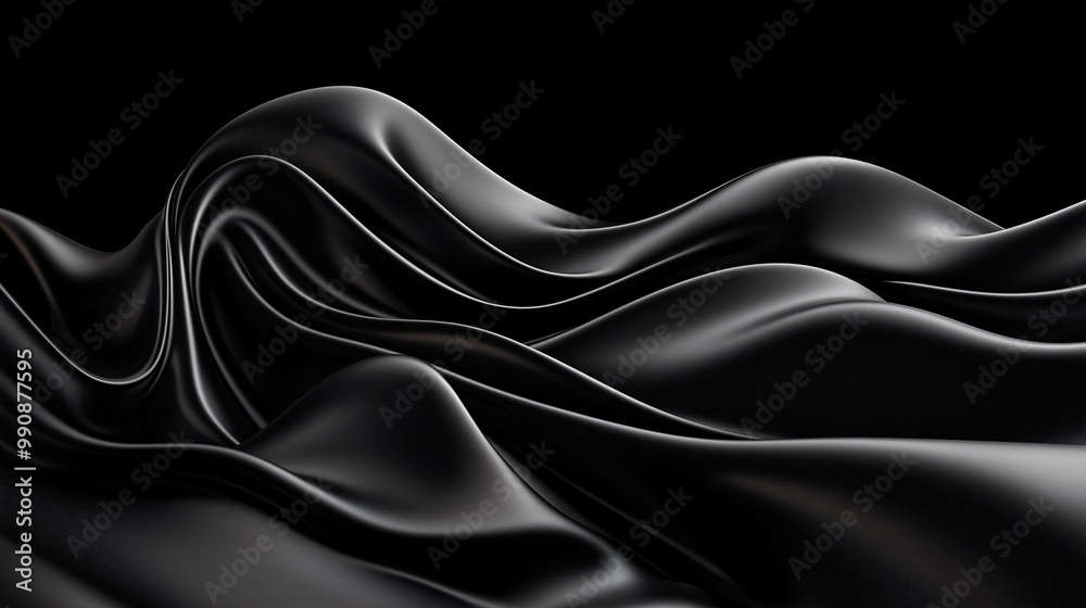 Fototapeta premium A shiny black background with a metallic sheen