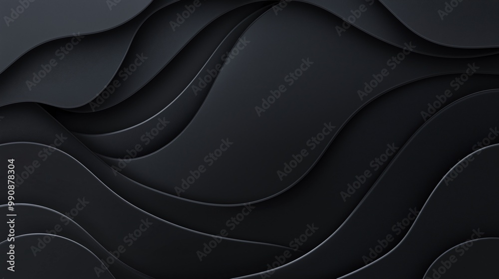 Obraz premium A black background with soft shadow gradients creating a sense of depth and layering