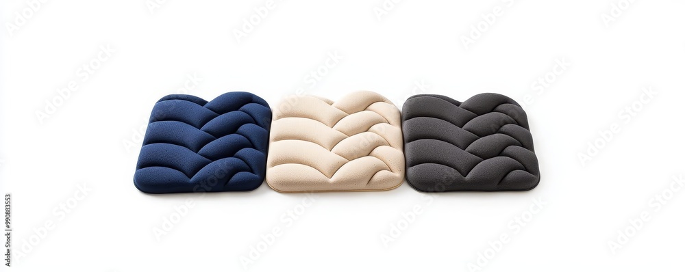 Stylish cushions in navy, beige, and black, featuring a modern wave design, perfect for enhancing any living space. Stylish cushions in navy, beige, and black, featuring a modern wave design, perfect for enhancing any living space.