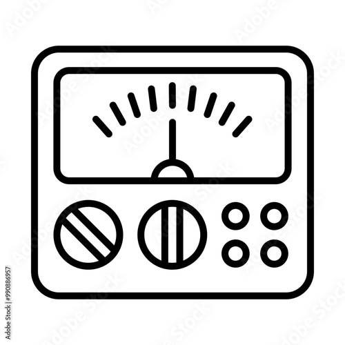 Voltage Meter line icon