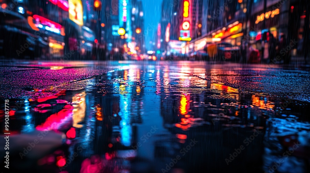 Dark city rooftops glowing with bright neon graffiti at night picture Dark city rooftops glowing with bright neon graffiti at night picture