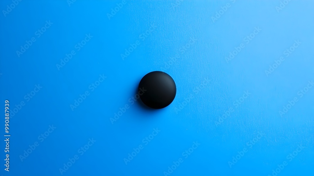 A single black dot centered on a vibrant blue background emphasizing the power of contrast and simplicity in a conceptual minimalist and visually striking composition