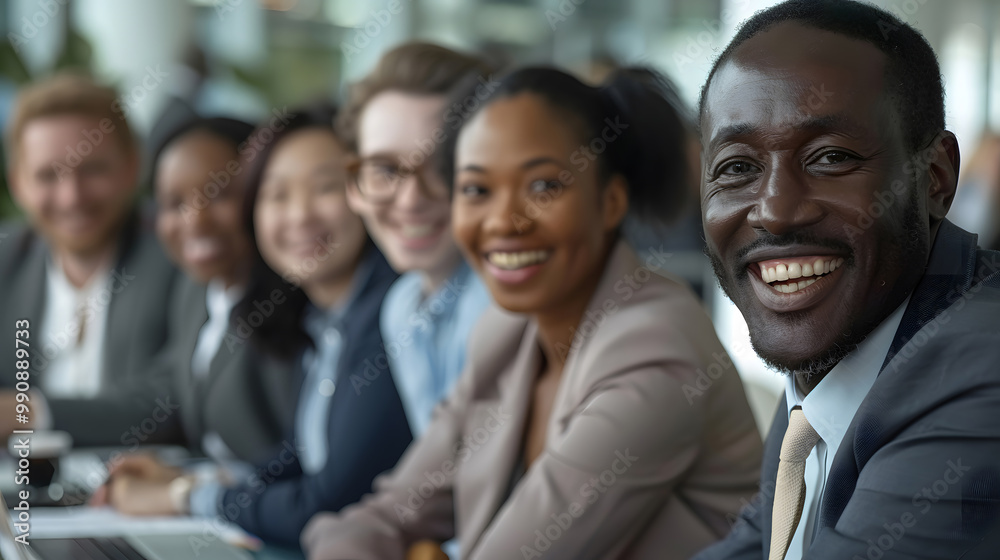 Cheerful diverse business team at a corporate work meeting in the office. generative ai. Cheerful diverse business team at a corporate work meeting in the office. generative ai.