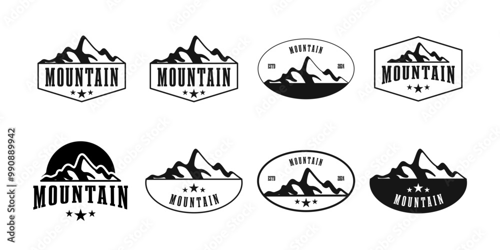 Fototapeta premium Set of mountain badge logo design vector template illustration idea
